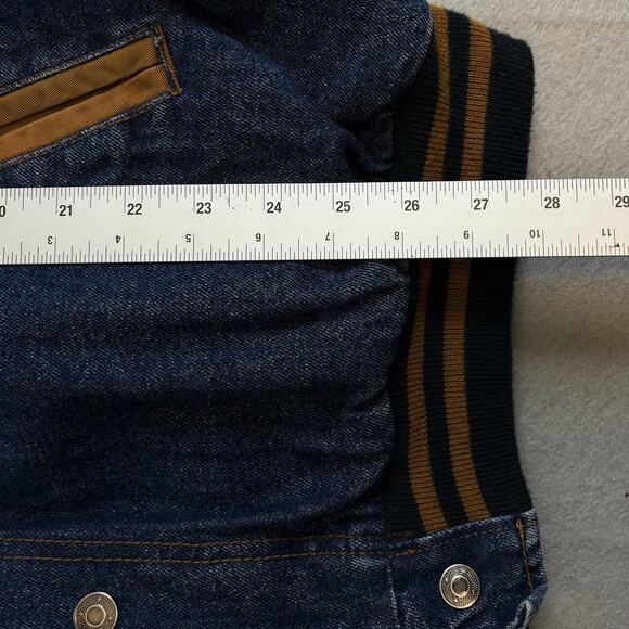 Vtg Dunbrooke Gatorade Varsity Jacket Mens XL Blue Jean Tan Denim Snap Closure - Picture 6 of 8
